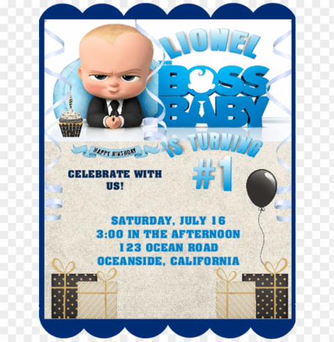 boss baby birthday party keepsake bottle invitation - boss baby birthday invitatio Isolated Object with Transparent Background in PNG