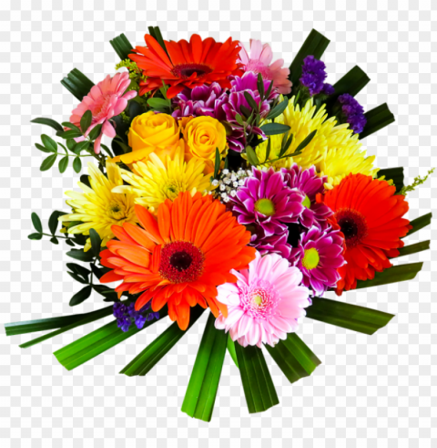 bouquet flowers - good morning happy sunday my friends Isolated Object with Transparent Background PNG