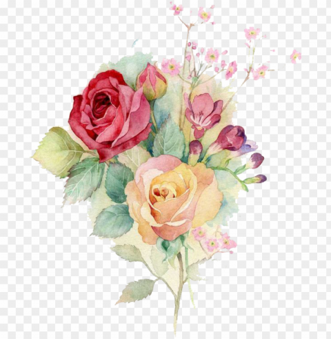 bouquet vector watercolor clipart download - watercolor flower bouquet Isolated PNG Item in HighResolution