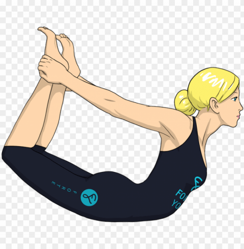 bow pose yoga drawi PNG Graphic Isolated on Clear Background