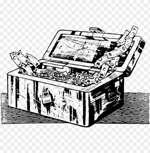 box drawing treasure - black and white pile of treasure PNG images with no watermark