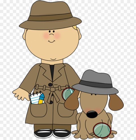 boy detective and dog clip art - boy and girl detectives Transparent Background PNG Isolated Item PNG transparent with Clear Background ID 5969a3c8