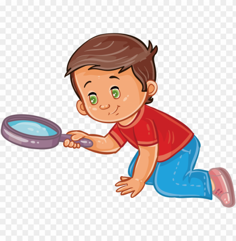 boy magnifying glass child clip art - clip art boy magnifying glass PNG no watermark