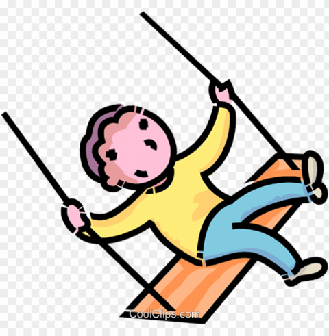 boy on a swing royalty free vector clip art illustration - cartoon images of boy swingi Transparent design PNG