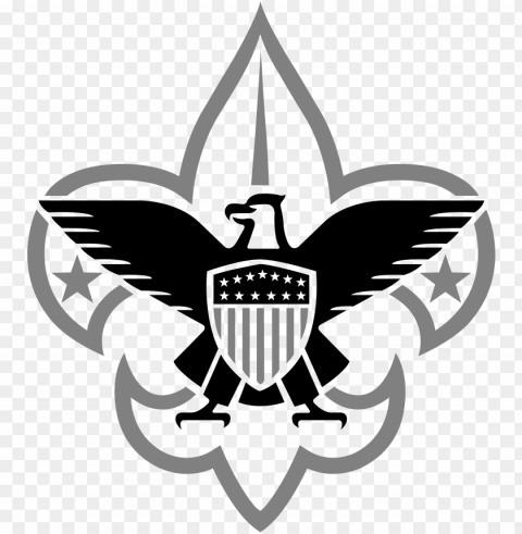 boy scouts logo grey svg - boy scouts of america logo black and white PNG with Clear Isolation on Transparent Background