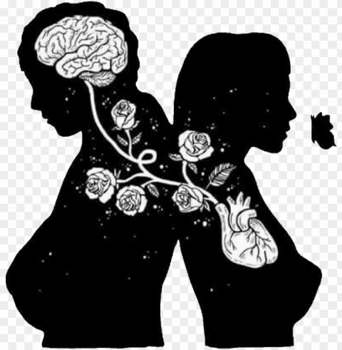 Brain And Heart Art Isolated Artwork In Transparent PNG