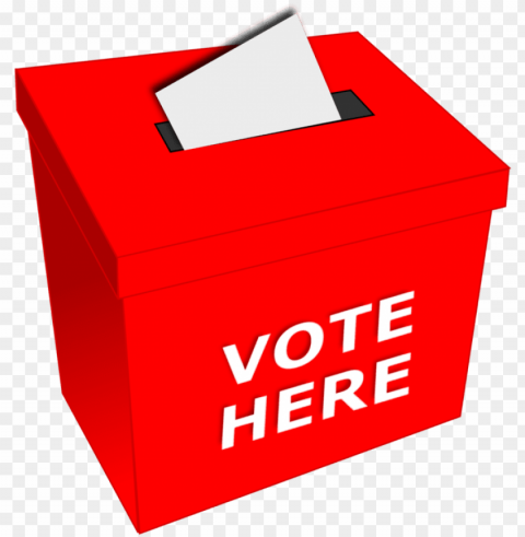 brand logo ballot box elect election - vote here clip art Clear Background Isolated PNG Illustration