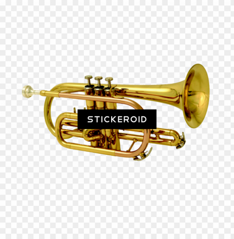 brass band instrument - cornet PNG Isolated Object with Clarity