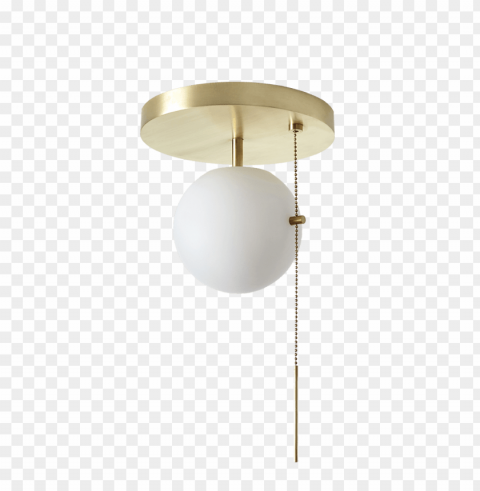 brass pull chain ceiling light Isolated Element with Clear PNG Background