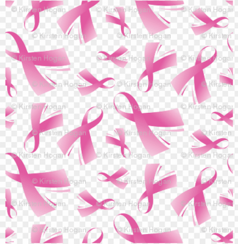 breast cancer pink ribbon - cancer ribbon repeating Isolated Element on Transparent PNG