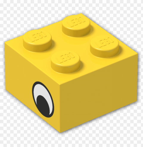 brick 2 x 2 with black and white eye pattern on both - lego brick PNG graphics with transparency