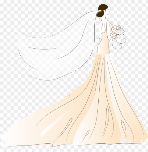 bride contemporary western wedding dress - wedding dress vector Isolated Item on HighQuality PNG