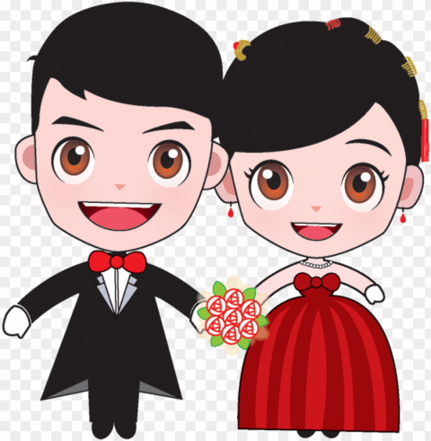bridegroom marriage cartoon wedding bride and - wedding bride groom cartoo PNG artwork with transparency