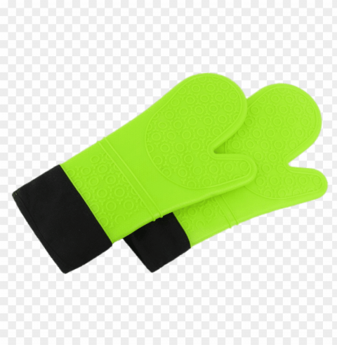 bright green extra long oven mitts HighQuality Transparent PNG Isolated Graphic Element
