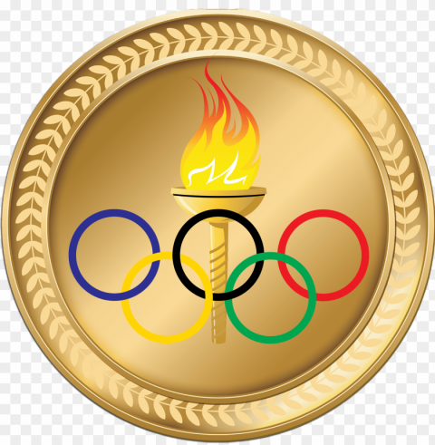 bring home the gold in your own reading olympics - printable olympic gold medal Transparent PNG Graphic with Isolated Object