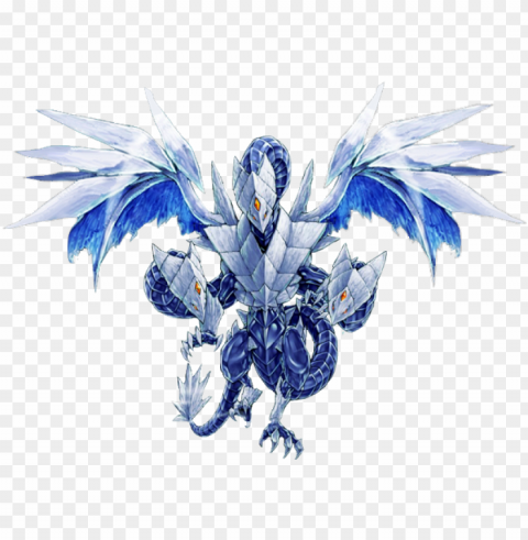 brionac dragon of the ice barrier and gungnir dragon - trishula dragon of the ice barrier render Clear Background PNG Isolated Graphic Design
