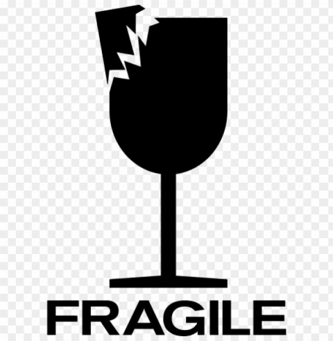 broken glass fragile sign Transparent PNG Graphic with Isolated Object