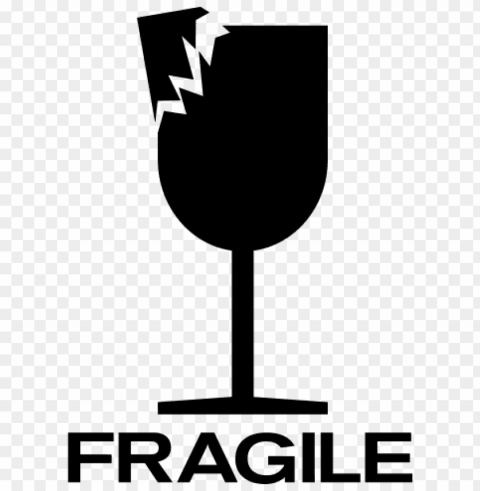 Broken Glass Fragile Sign Transparent PNG Graphic With Isolated Object