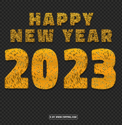 broken golden 3d happy new year 20233 free download PNG transparent pictures for projects - Image ID a5477b4d