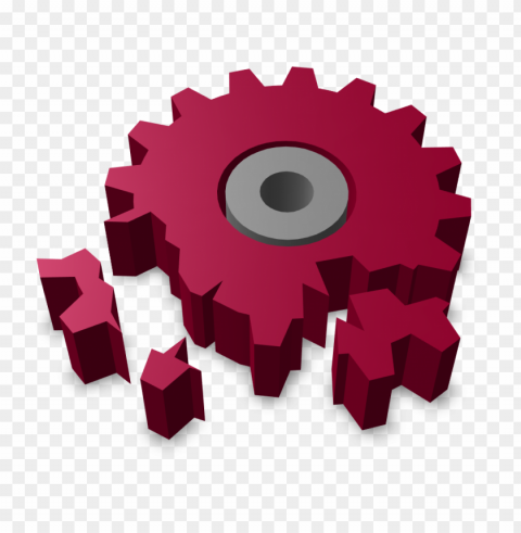 Broken Red 3d Gear Wheel Transparent PNG Isolation Of Item