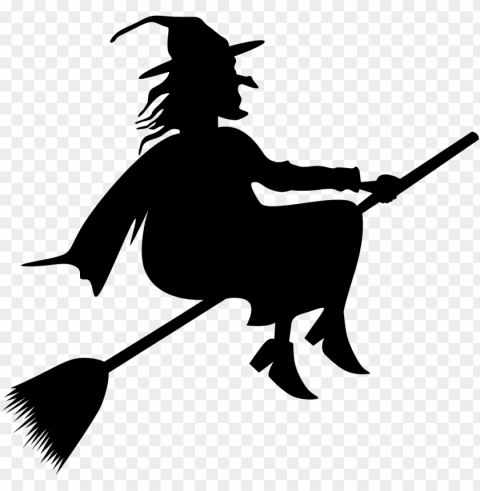 broom riding witch silhouette - flying witch clipart PNG transparent photos assortment
