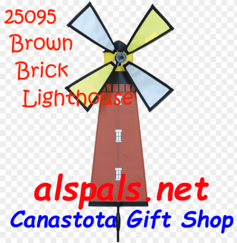 brown brick lighthouse petite & whirly wing spinner - premier kites white shoal lighthouse spinner PNG Image with Isolated Artwork