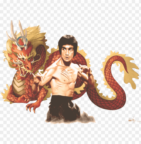 bruce lee photo - bruce lee dragon background PNG for presentations