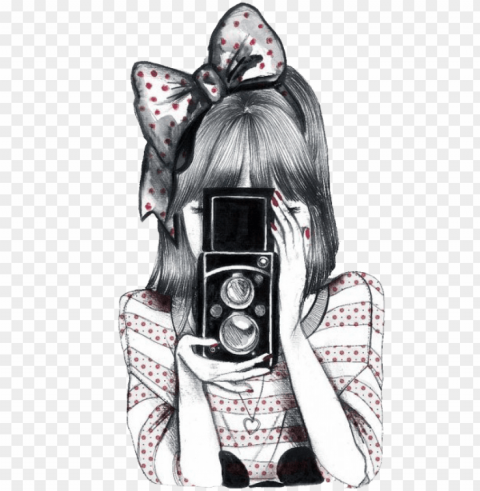 brushes com fundo transparente para photoscape - girl with camera drawi Background-less PNGs