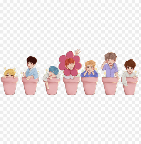 bts plant pot stickers individual - bts individual PNG without background