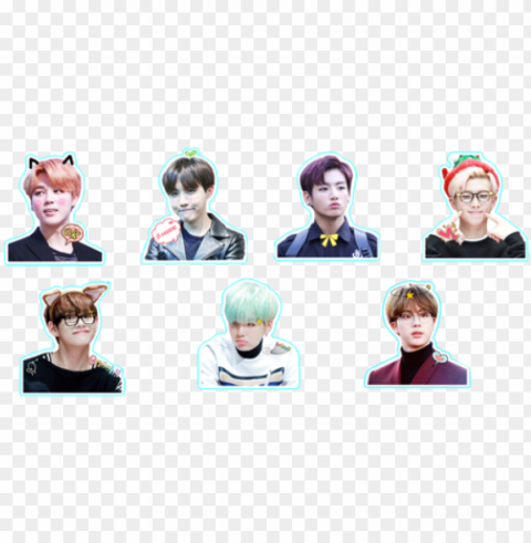 bts stickers - bts photo sticker set Isolated Graphic on HighQuality PNG