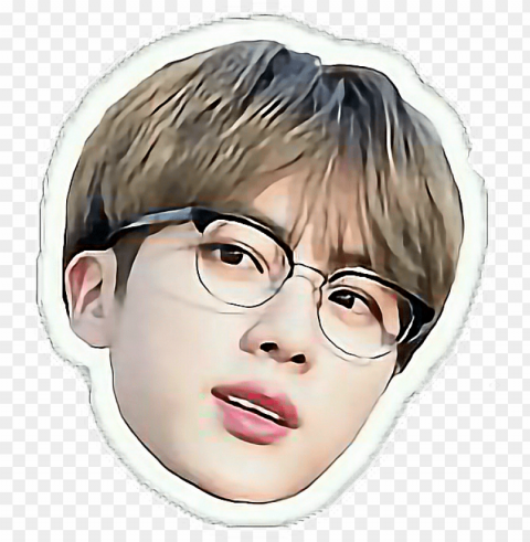 Bts Sticker Banner Library - Male Idols With Glasses Clear Background Isolated PNG Icon