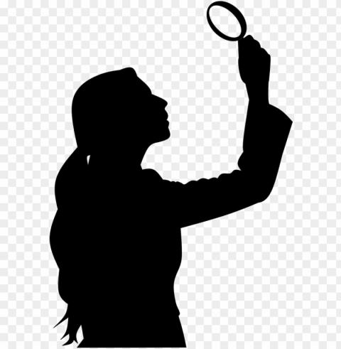 btw just love your new moniker the elle woods - woman silhouette magnifying glass PNG Isolated Illustration with Clarity