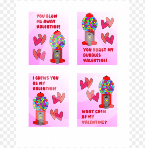 bubble gum valentines cards - bubble gum valentines day cards Clear PNG graphics