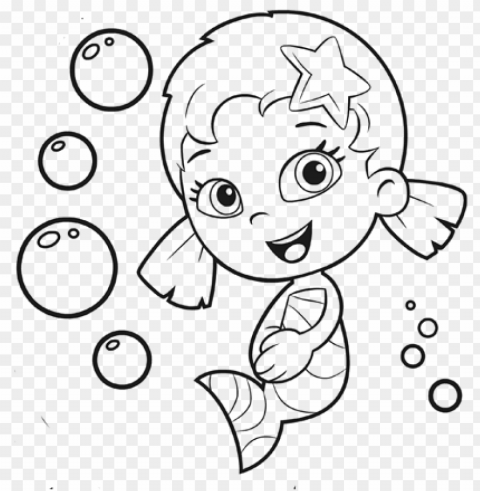 bubble guppies coloring pages - guppie bubble coloring pages oona PNG Graphic with Isolated Transparency