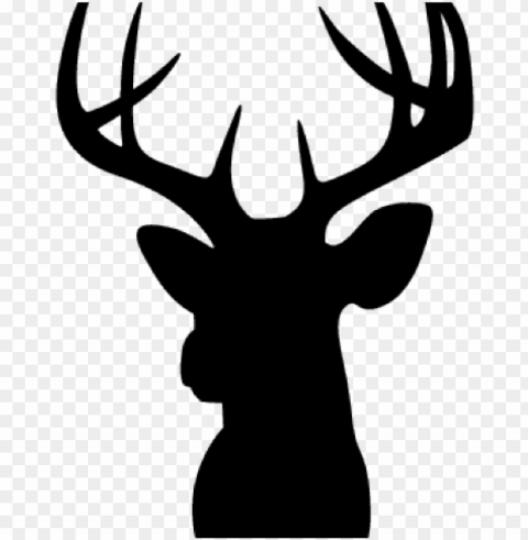 buck clipart moose head - deer head silhouette PNG Image with Clear Background Isolation