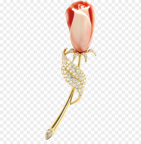 Budding Rose Brooch PNG Image With Transparent Isolated Design