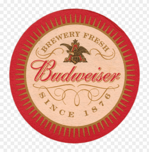 budweiser beer coaster Isolated Subject in Clear Transparent PNG