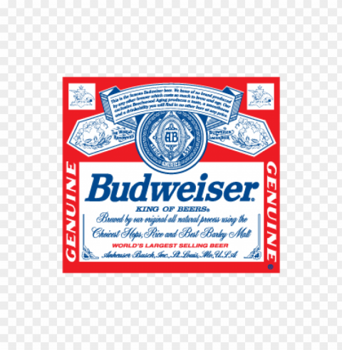 budweiser beer logo vector free Clear Background PNG Isolation
