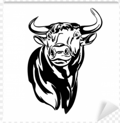 bull vector llustration realistic sketch wall mural - vektor kepala sapi Transparent Background Isolation in HighQuality PNG PNG transparent with Clear Background ID fb9fe995