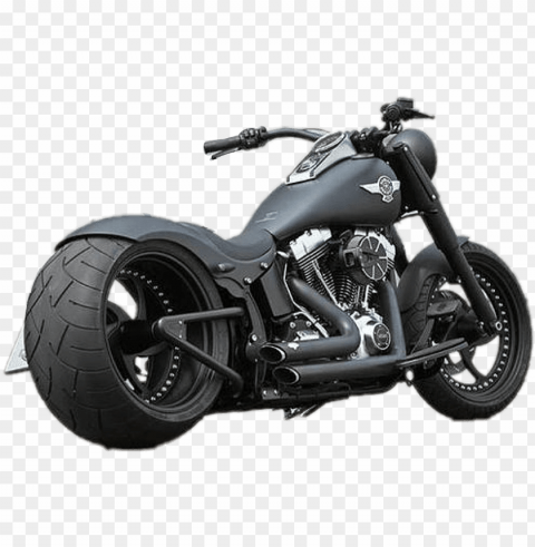 bullet drawing bike - matte black harley davidson fatboy PNG transparent graphics for projects