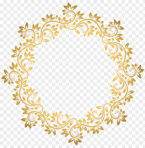 bullet journal art flower frame round border sissi - transparent background gold circle border Clear pics PNG