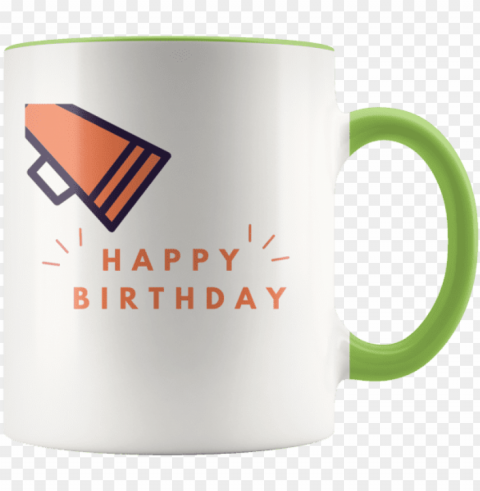 bullhorn happy birthday mug - mesa arts center Clear Background PNG with Isolation