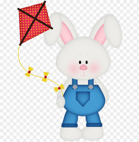 bunny flying kite - rabbit Isolated Design Element in HighQuality Transparent PNG