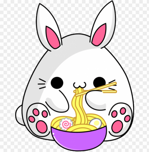 bunny ramen cute gifs kawaii kawaii kawaii bunny - bunny eating noodles gif Transparent Background Isolation in PNG Image