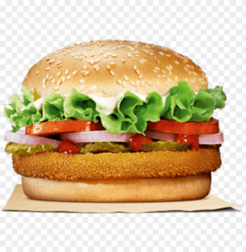 burger king veggie burger Isolated Item on Transparent PNG