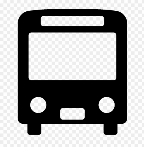 bus autobus front view black icon Isolated PNG Graphic with Transparency
