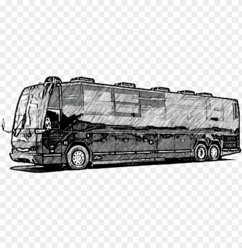 Bus Drawing Tour - Tour Bus Sketch Transparent PNG Graphics Complete Archive