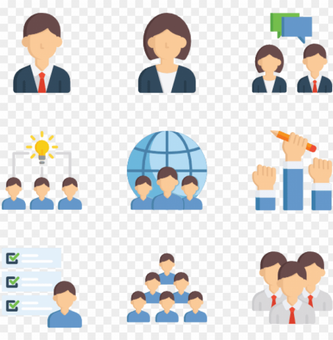 business and office - management flatico Isolated Artwork on Transparent PNG