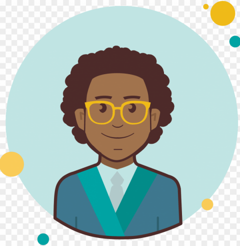 business man in yellow glasses icon - icon Isolated Artwork on Transparent Background PNG
