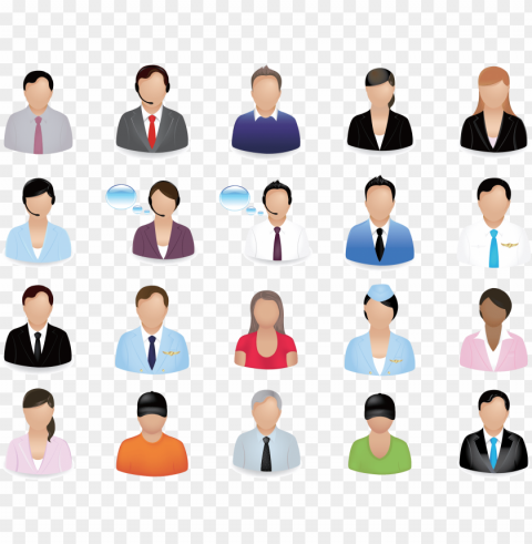 business people vector image - business people vector icon set PNG Isolated Object with Clear Transparency